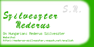 szilveszter mederus business card